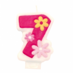 Świeczka urodzinowa Różowa Cyfra 7